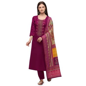 Rani-pink embroidered cotton salwar 1