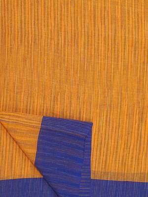 Blue Hand Weaven Khadi Cotton  daily Wear Handloom Saree With Blouse 6