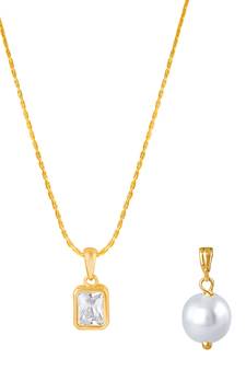 Gold cubic zirconia pendants