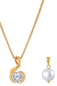 Gold cubic zirconia pendants