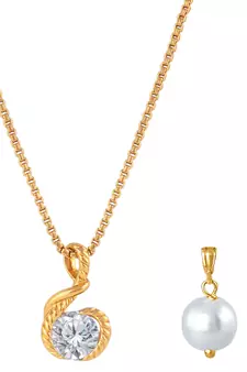 Gold cubic zirconia pendants