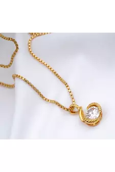 Gold cubic zirconia pendants