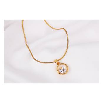 Gold cubic zirconia pendants 1