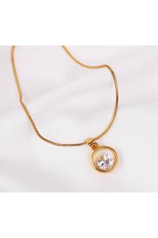 Gold cubic zirconia pendants