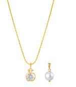Gold cubic zirconia pendants