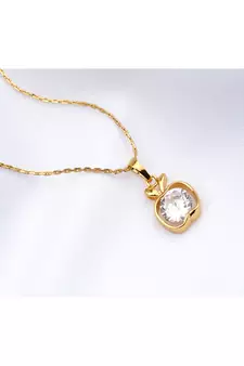 Gold cubic zirconia pendants