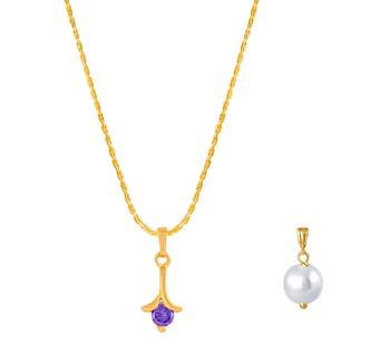 Gold cubic zirconia pendants 1