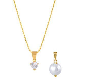 Gold cubic zirconia pendants 1