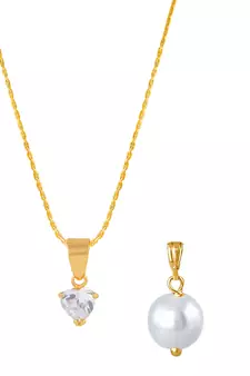 Gold cubic zirconia pendants