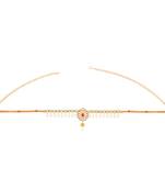 White cubic zirconia waist-belt