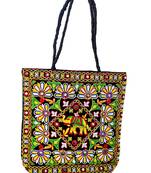 Shoptory India Embroidred Rajasthani Handbag Casual Party Hobo Tote For Women Girls - Black
