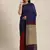 Blue Plain Cotton Handloom Sarees With Blouse