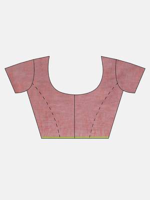 Grey Plain Cotton Handloom Sarees With Blouse 7