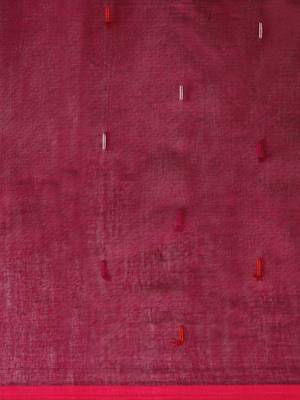 Purple Plain Cotton Handloom Sarees With Blouse 5