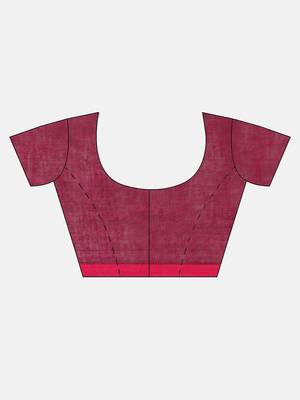 Purple Plain Cotton Handloom Sarees With Blouse 7