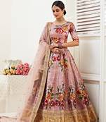 Rose
 embroidered art silk semi stitched lehenga