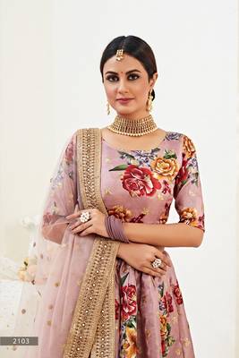 Rose
 embroidered art silk semi stitched lehenga 2
