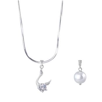 Silver cubic zirconia pendants 1