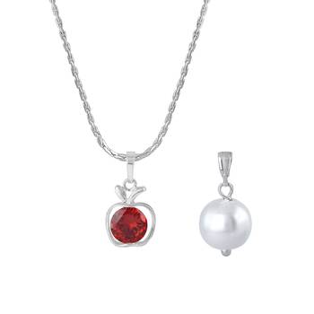 Silver cubic zirconia pendants 1