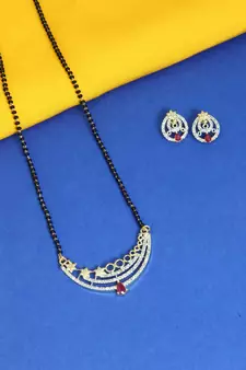 9blings Black zircon   mangalsutra
