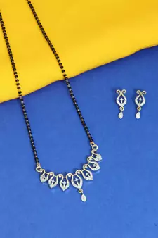9blings Black zircon   mangalsutra