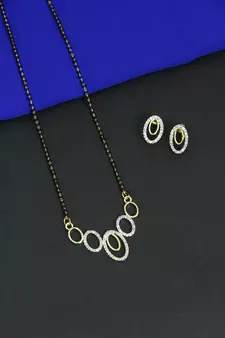 9blings Black zircon   mangalsutra