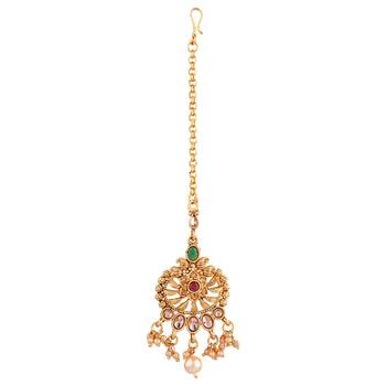 Gold zircon   maang-tikka 2