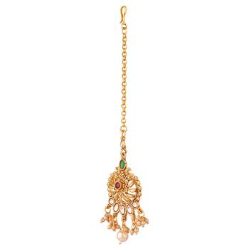 Gold zircon   maang-tikka 3