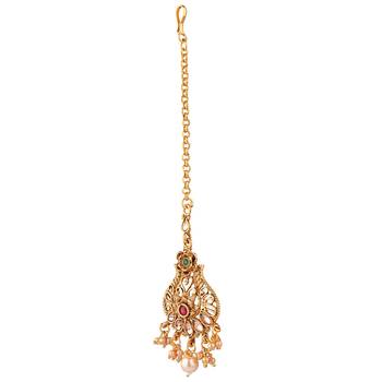 Gold zircon   maang-tikka 3