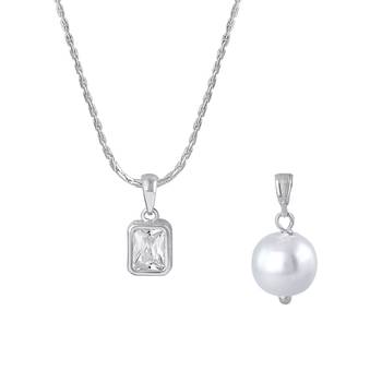 Silver cubic zirconia pendants 2