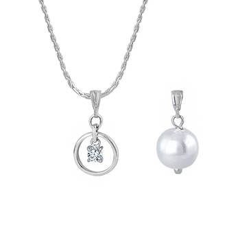 Silver cubic zirconia pendants 2