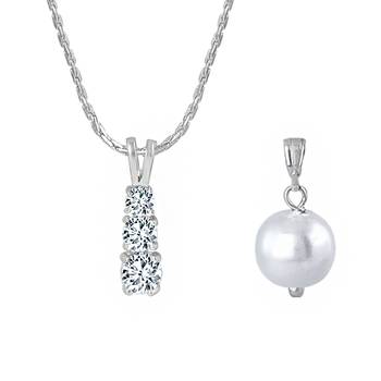 Silver cubic zirconia pendants 2