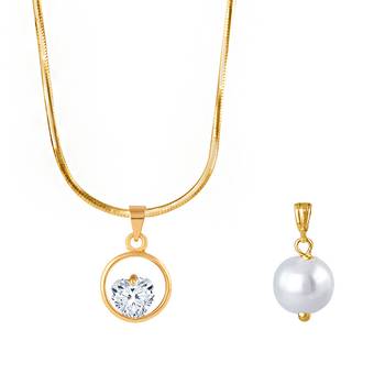 Gold cubic zirconia pendants 2