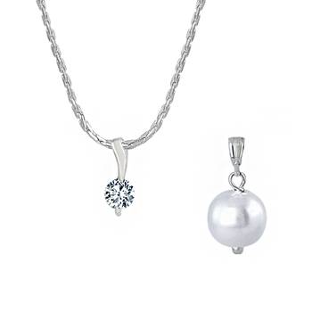 Silver cubic zirconia pendants 2
