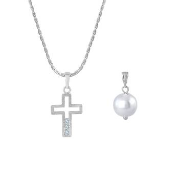 Silver cubic zirconia pendants 2