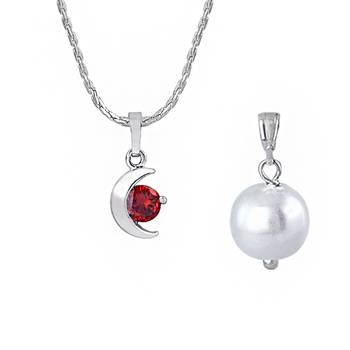 Silver cubic zirconia pendants 2