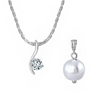 Silver cubic zirconia pendants 2