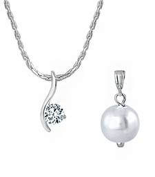 Silver cubic zirconia pendants