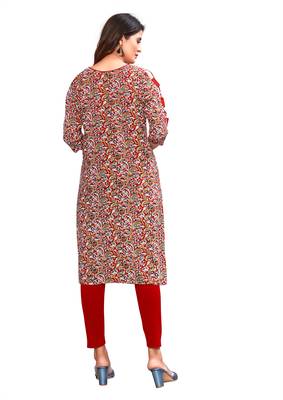 Red printed cotton ethnic-kurtis 2