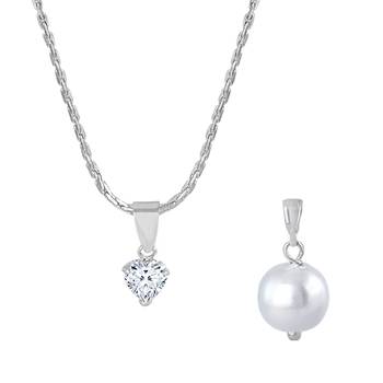 Silver cubic zirconia pendants 2
