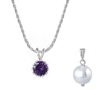Silver cubic zirconia pendants 2