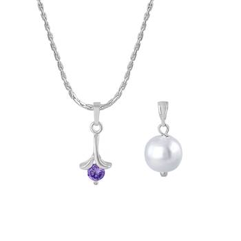 Silver cubic zirconia pendants 2