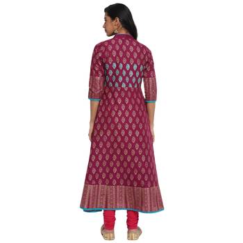  Purple printed cotton cotton-kurtis 3