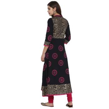  Black printed cotton cotton-kurtis 3