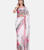 Multicolor Printed Georgette Saree With Blouse