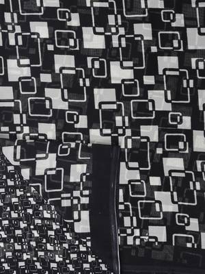 Black Printed Georgette Saree With Blouse 6