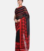 Black Printed Georgette Sarees With Blouse
