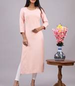 Women's Rayon Slub Straight Kurta