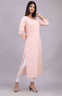 Women's Rayon Slub Straight Kurta 4
