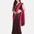 Chocolate Plain Work Khadi Cotton Handloom Saree With Blouse